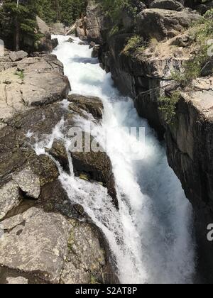 Lago Creek Falls, Beartooth Highway Foto Stock