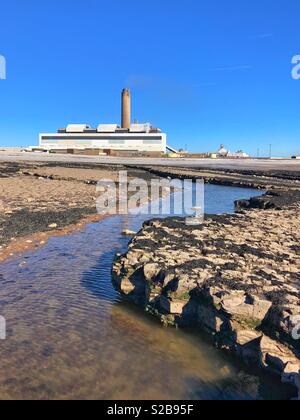 Aberthaw power station, nel Galles del Sud. Foto Stock