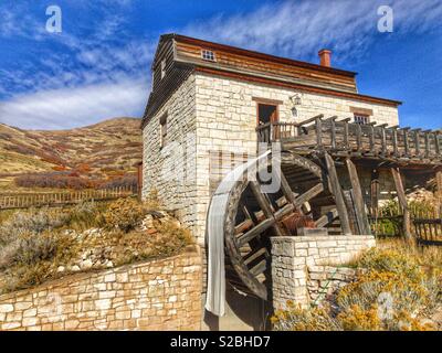 Il Gristmill a questo è il luogo Heritage Park, Salt Lake City, Utah Foto Stock