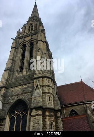 Sant Agostino è la Chiesa, Edgbaston, la guglia più alta in Birmingham, Regno Unito Foto Stock
