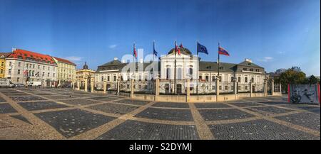 Grassalkovich Palace, la Casa Bianca della Slovacchia, la sede ufficiale del Presidente. Foto Stock