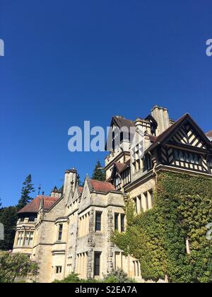 Cragside in una giornata di sole, Northumberland Foto Stock