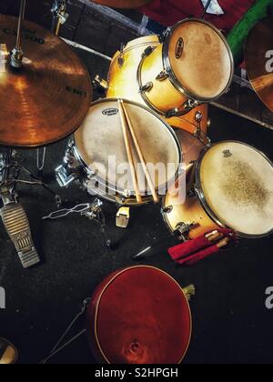 Un pezzo di quattro jazz drum kit Foto Stock