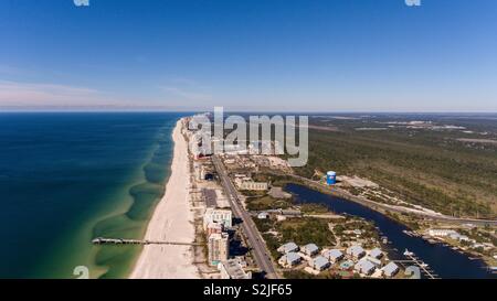Vista aerea di Orange Beach, Alabama Foto Stock