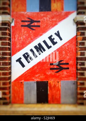 Trimley stazione ferroviaria sulla Ipswich a Felixstowe linea di diramazione, Suffolk, Inghilterra. Foto Stock