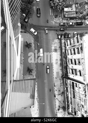 Bella vista aerea. Luanda , Angola downtown in bianco e nero Foto Stock