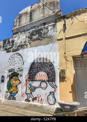 Urban street art a Cartagena, Colombia. Foto Stock