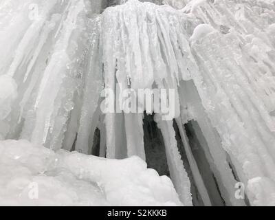 La formazione di ghiaccio a Devil's conca in Menomonie, Wisconsin Foto Stock