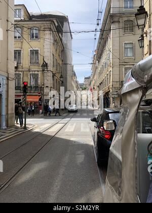 Rua da Conceicao a Lisbona Foto Stock