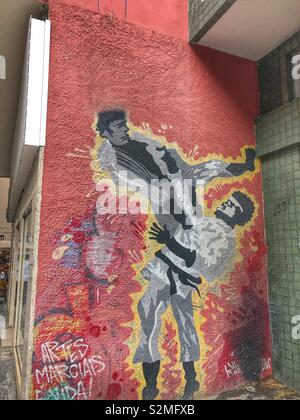 Urban street art di Rio de Janeiro in Brasile. Foto Stock