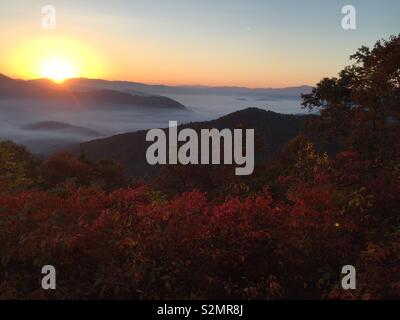 Sunrise nel Joyce Kilmer-Slickrock deserto, North Carolina, Ott 2016 Foto Stock