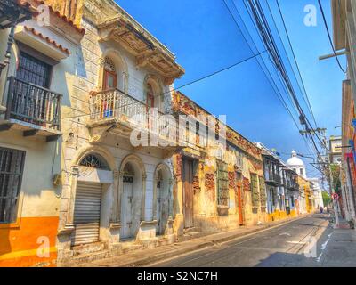 Città vecchia di Santa Marta, Colombia. Foto Stock