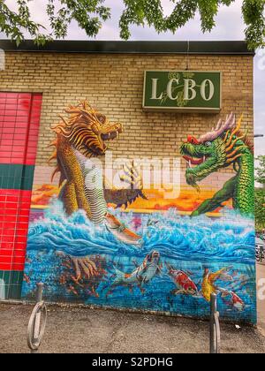 Toronto Street art in un quartiere del centro, Canada. Foto Stock