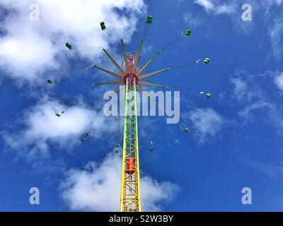Star Flyer a Barry Island Pleasure Park, nel Galles del Sud, Agosto 2019 Foto Stock