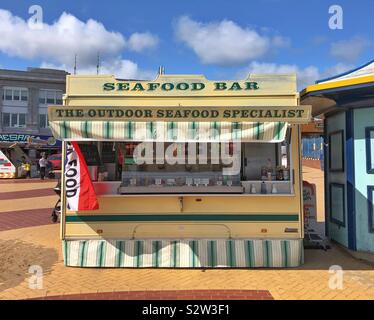 Seafood bar, Barry Island, nel Galles del Sud. Foto Stock
