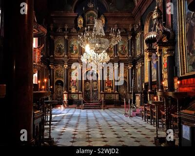 Vienna della Santa Trinità chiesa Greco Ortodossa interno Foto Stock