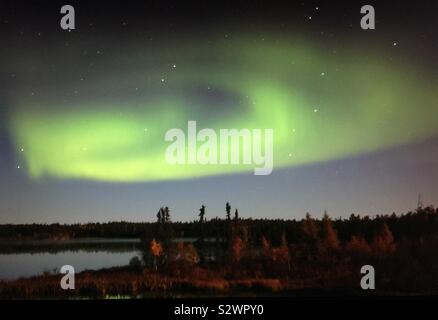 Aurora Boreale in Northwest Territories vicino a Yellowknife, Canada Foto Stock