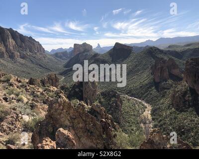 Tessitore ago nel Superstition Mountains Foto Stock