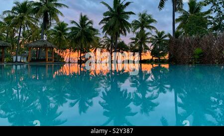 Tramonto in Fiji Foto Stock