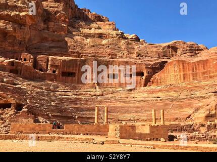 Anfiteatro Petra Giordania Foto Stock