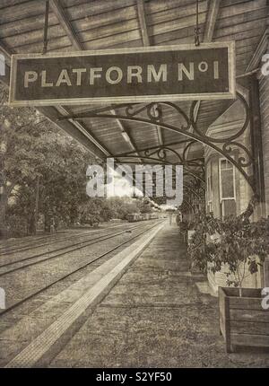 Stazione ferroviaria piattaforma gympie Queensland Foto Stock