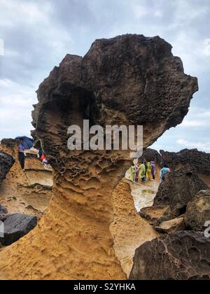 Ha eroso le formazioni rocciose a Geo parco vicino a Taipei. Foto Stock