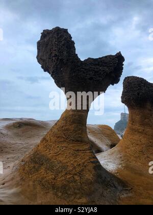 Le formazioni rocciose a Geo parco vicino a Taipei. Foto Stock