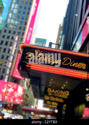 Il Brooklyn diner è un ristorante a Times Square NYC, Stati Uniti Foto Stock