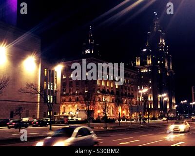 Liverpool Liver Building di notte Foto Stock