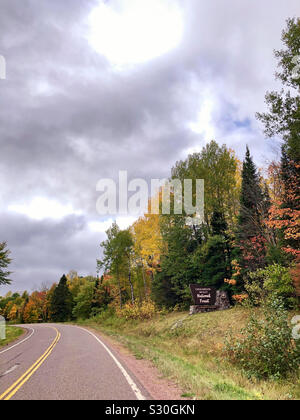 Ingresso Chequamegon-Nicolet national forest in Wisconsin. Foto Stock