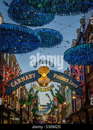 Carnaby Street Project Zero le luci di Natale visualizzare 2019 Foto Stock