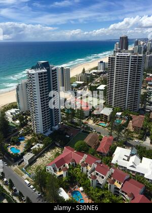 Una vista dalla Q1 edificio in Gold Coast, Australia Foto Stock