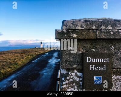 Testa di Dunnett, Caithness in Scozia. Un RSPB riserva naturale, faro e il punto più settentrionale sul territorio continentale del Regno Unito Foto Stock