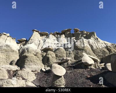 Il Fungo top rocce Bisti Badlands NM Foto Stock