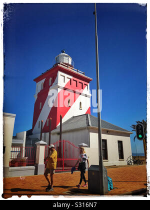 Greenpoint faro, Cape Town, Sud Africa. Foto Stock