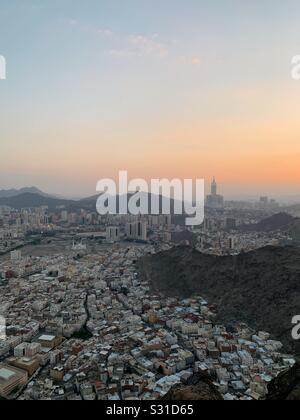 Vista Mecca da Jabal An-Nour Foto Stock