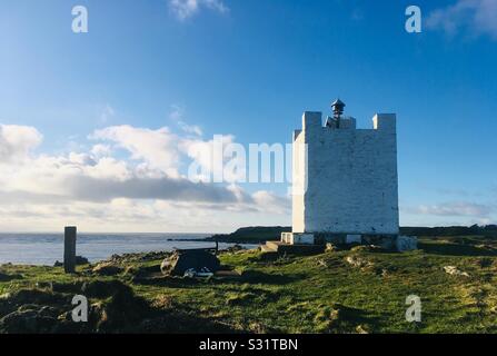 Isola di Whithorn Lighthouse, Dumfries and Galloway, Scozia Foto Stock