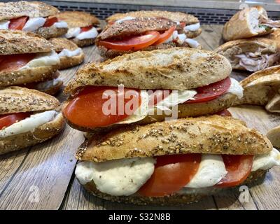 Freschi panini italiani da vicino Foto Stock