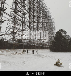 Neve e radar Foto Stock
