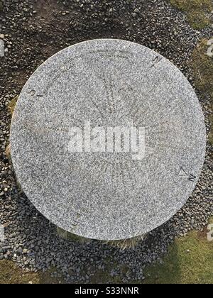 Mull of Galloway COMPASS punta la pietra nel sud-ovest della Scozia. Foto Stock