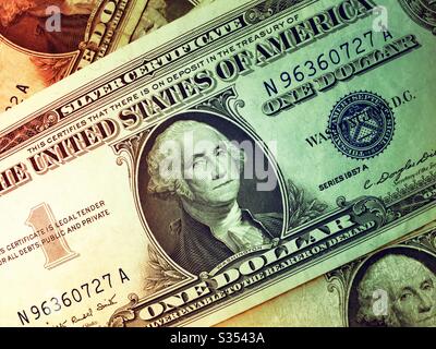 Primo piano di un certificato d'argento da un dollaro, USA Foto Stock
