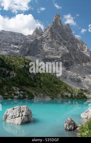 lago di sorapis, lago sorapis Foto Stock