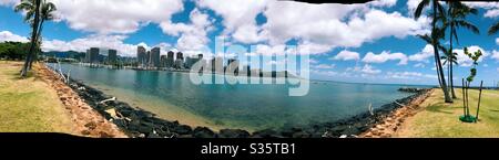 Alamoana Beach Park Honolulu nelle Hawaii Foto Stock