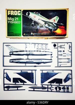 Kit modello in plastica MIG 21 scala 1/72 Frog Foto Stock