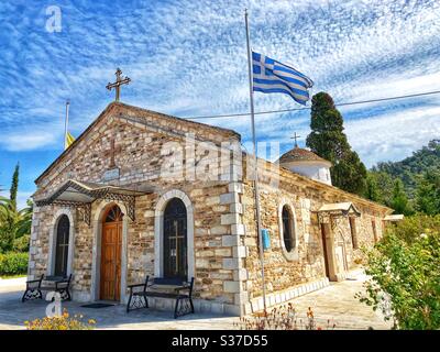 Chiesa di San Nicola a Limenas, la capitale dell'isola di Thassos in Grecia. Foto Stock