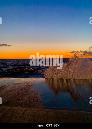 Tramonto di Hunstanton. Foto Stock