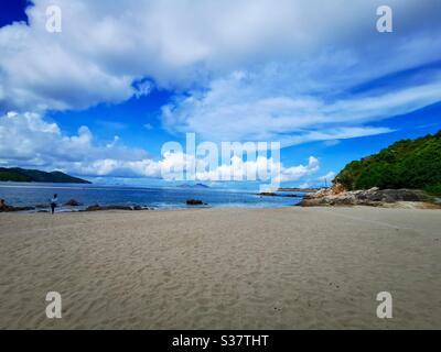 Hung Shing Ye spiaggia sull'isola di Lamma a Hong Kong. Foto Stock