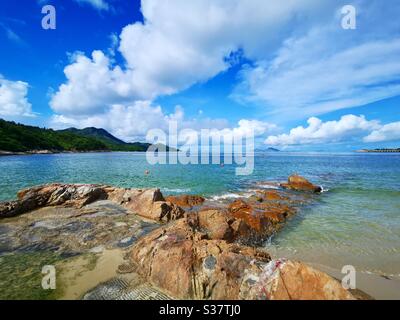 Appeso a voi spiaggia di Lamma Island. Foto Stock