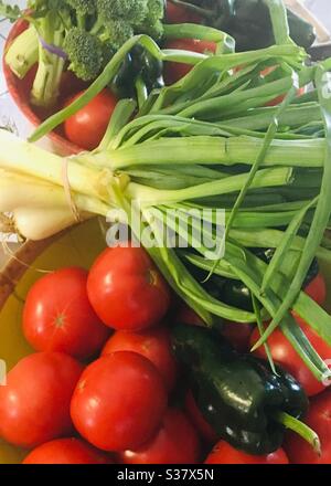 Verdure fresche da cibo sano da giardino Foto Stock