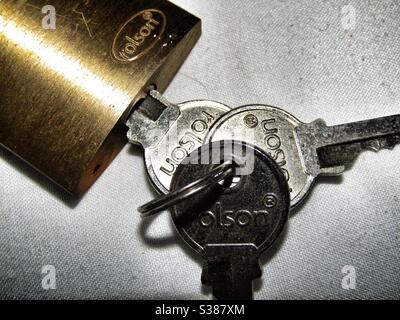 Macro Fotografia - lucchetto e chiave Rolson Foto Stock